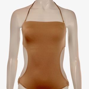 Kathleen Cook Gold Bridget Open Back One Piece